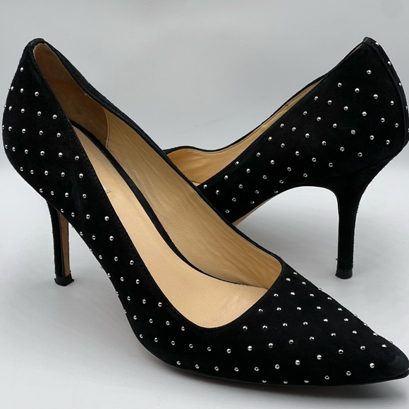 Cole Haan Shoes - Cole Haan Black Pump Heels Silver Studded Women’s Shoe Sz. 8.5B Holiday Party